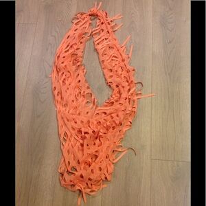 Coral Fringe Scarf